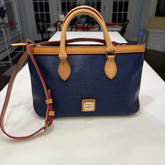 Dooney & Bourke Saffiano Leather Cross-body Satchel Bag Navy Blue NWOT - Picture 3 of 16